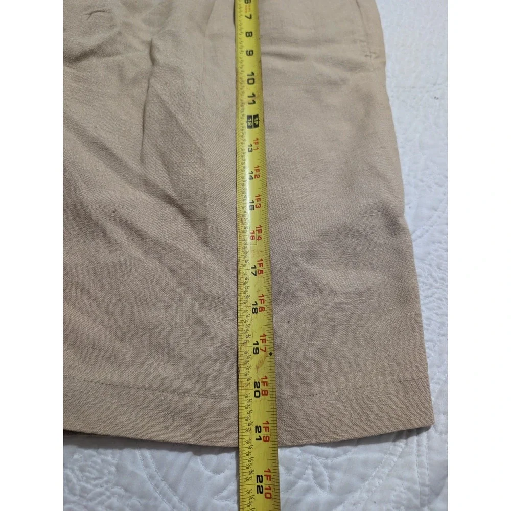 Jos A Bank Travelers Collection Men's 36 Tan 100% Linen Pleated Dress Shorts